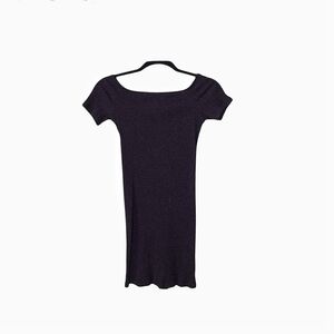 Divided H&M Black Off The Shoulder Ribbed Bodycon Mini Dress Size S